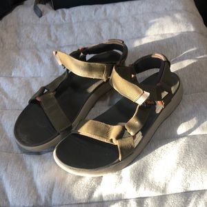 Green and Grey Teva Sandals